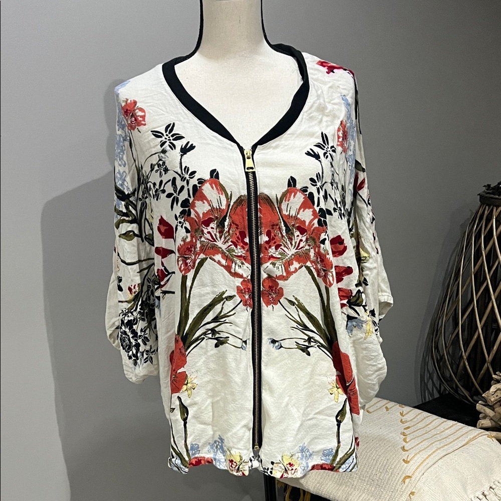 River Island Floral Cape Jacket - Multicolor